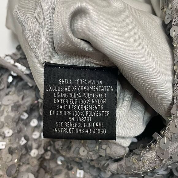Aidan Mattox One Shoulder Sequin Dress Silver Size 0 - Picture 11 of 14